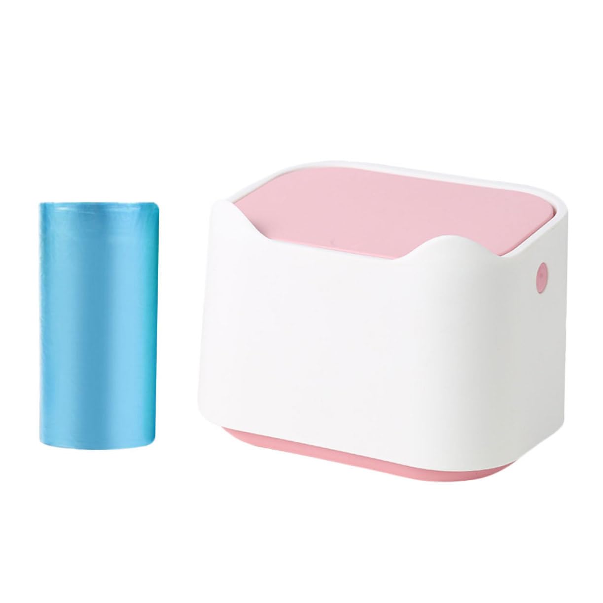 Desk Garbage Can Stylish Desktop Trash Bin Plastic Container Compact for Spaces Flat Bottom Stability