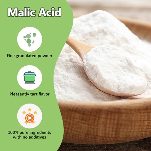 Viktairy 8 oz Malic Acid, Food Grade Malic Acid Powder Tart Flavor for Making Sour Candy, Sour Gummy Bears, Drinks, Juice, Baking, Wine