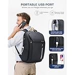 17 Inch Laptop Backpack for Men, Business Travel Anti-Theft Backpack with USB Charging Port, Water Resistant Computer Bag Carry On Flight Approved for Work College Weekender, Black - Image 5