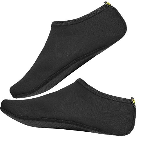Dilwe Calcetines de Snorkel Unisex Calcetines Deportivos de Secado Rápido para Playa Corriendo Snorkeling Surf 1 Par(M-Negro)