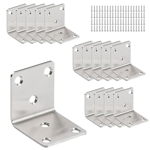 14 Stück Winkelverbinder 50×50×50mm Edelstahl Winkel mit 84 Stück Schrauben Grad Metallwinkel Schwerlastwinkel L Klammern Eckwinkel 6 Lochwinkel für Möbel Tabelle Stuhl Schränke