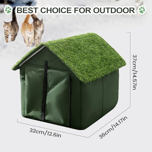 Maison de chat d'extérieur résistante aux intempéries abri pliable - 6