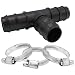 Produktbild PP T-Stück 90° mit Schlauchtüllen-Anschluss + 3 Schlauchschellen I 32 mm I 1 Zoll I Schlauchverteiler I 3-Wege Schlauchverbinder I PP-Fitting mit Tülle für Pool und Garten I bm_218