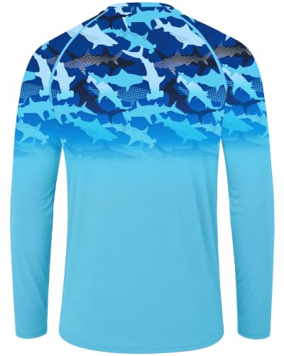 Image of FISHEAL Mens Long Sleeve Fishing Camo Shirts, UPF 50+ Sun Swim Rash Guard