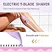 UNIMIKO Bikini Trimmer for Women, 3-in-1 Painless Womens Electric Razors & Pubic Hair Trimmer, Waterproof Womens Shaver with Ceramic Blades, USB Rechargeable Lady Groomer for Legs Underarm Face,Violet