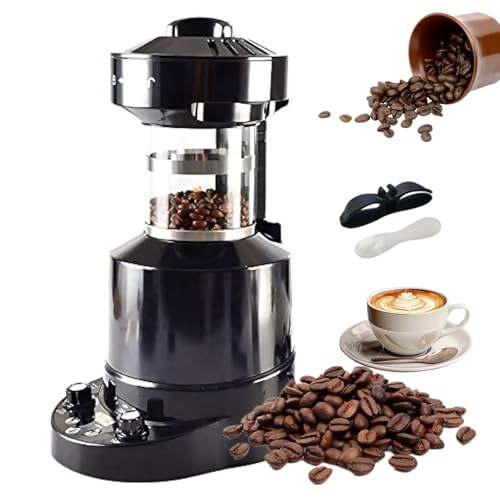 Máquina de toster de café, máquina de tostadoras de frijol de café eléctrico de 2100W, temporizador de 0-10 minutos y velocidad de viento fría/caliente ajustable, para la tienda de café en casa