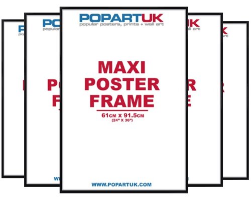 Accessories 5 Pack Gloss Black Maxi Poster Frame 61x91.5cm