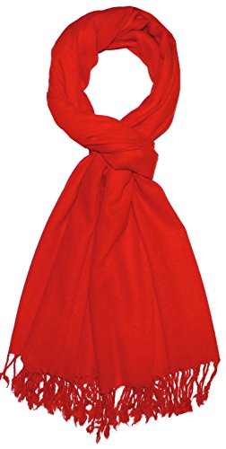 Lorenzo Cana Eleganter roter Herrenschal Schaltuch 50% Kaschmir 50% Wolle Männertuch Umschlagtuch Uni Schal Tuch einfarbig mittelrot