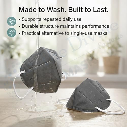 Image of Reusable & Washable Face Mask - Breathable Foldable Non-Woven Fabric Mask with Adjustable Ear Loops for Everyday Use, Comfortable Unisex Fit