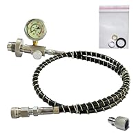 DRYHTEN Druckluftzylinderbehälter G5/8 (5/8BSPP) DIN Füllstation Ventiladapter Befüllanschluss HPA Tauchsport Atemgerät Nachfüllstation mit 1Meter Schlauch Edelstahl 310bar