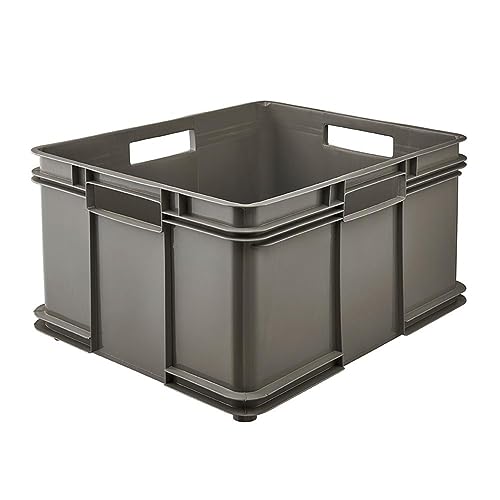 Miniatura 3 de Keeeper Contenedor De Almacenamiento Con Asas, Euro-Box Xxl, Plástico Procyclen, 54 L, Bruno Eco Line, Eco-Gris