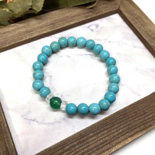 緑瑪瑙&ターコイズ ブレスレット パワーストーン レディース 女性 恋愛 数珠ブレス お守り