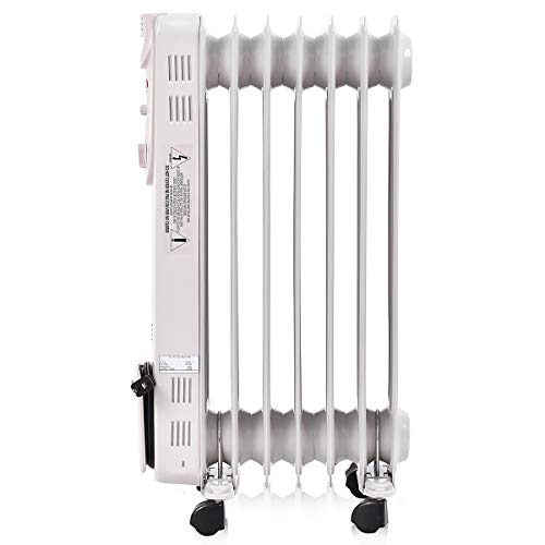 GOFLAME Oil Filled Radiator Heater with Wheels, 1500W Quiet Operation, Portable Home Office Space Heater with Adjustable Thermostat, Tip-over & Overheated Protection, 3 Heat Settings, Energy Saving - Thumbnail 7