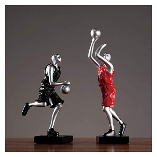 Wsimei Statue Figurine Sculpture Figurine Statue Decor Creative Abstract Basketball Player Decoration Home Living Room Tv Wine Cabinet Soft Figure Sculpture Decoration Home Ornaments (Size: C) #TOP3