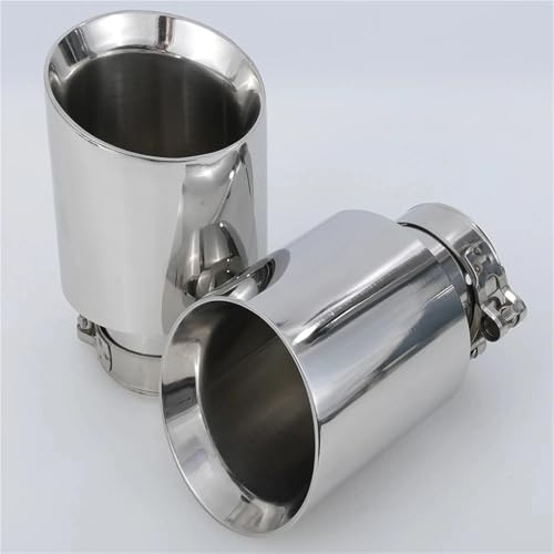 Embout echappement inox résistant corrosion buse bicouche biseautée argent auto