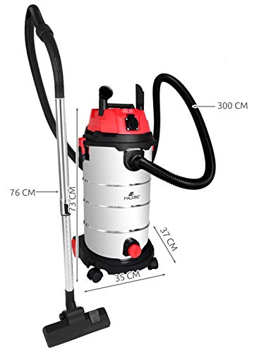 MT MALATEC Aspirateur industriel - Réservoir en acier inoxydable - 1800 W - 40 l - Tuyau de 3 m - Aspirateur industriel avec ou sans sac - 9071 - Image 3