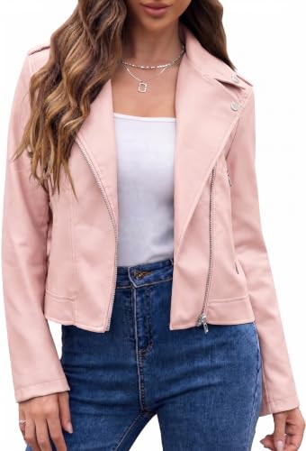 DIGIMAX LEATHER Women Biker Jacket Pink XS - Image 2