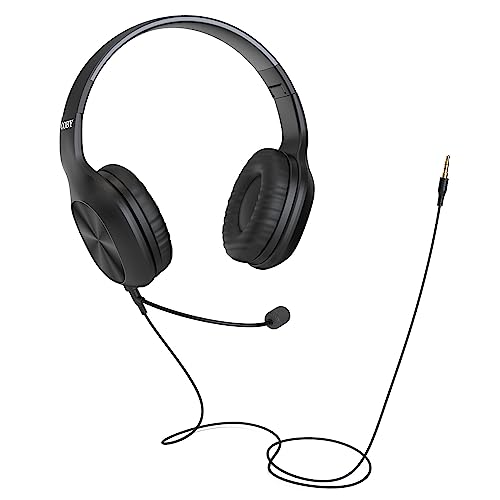 Image of Coby Wired Headphones, 10-Pack, Folding On-Ear Headset with Microphone, Cushioned Earpads, Bundle Headphones for Gaming, Schools, Call-Centers, Customer Service, in-Line Call Control (Boom Mic)