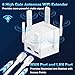 2024 WiFi Extender Signal Booster for Home Powerful 6 Antennas WiFi Booster - up to 10000 sq.ft Coverage, 1200Mbps Dual Band 5GHz/2.4GHz Long Range Wireless Internet Booster WiFi Repeater