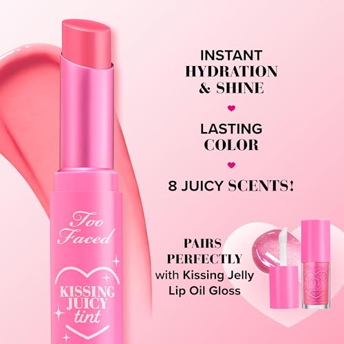 Too Faced Kissing Juicy Tint | Hydrating Lip Tint with Color + Shine, Bubblegum