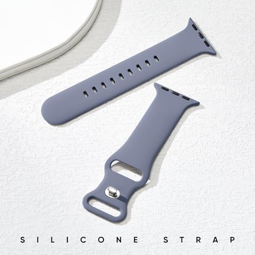 Silicone Band Compatible with Apple Watch Bands for Women 40mm 44mm 45mm 46mm 38mm 41mm 42mm 49mm Ultra Men, Sport Strap for iWatch Bands Series 10 9 8 7 6 5 4 3 SE