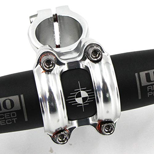 MEISCHE Retro Silver 31.8 Stem 70mm Mountain Bike Stem,35 Degree Bicycle Stem Riser Short Handlebar Stem for MTB, Road Bike, BMX