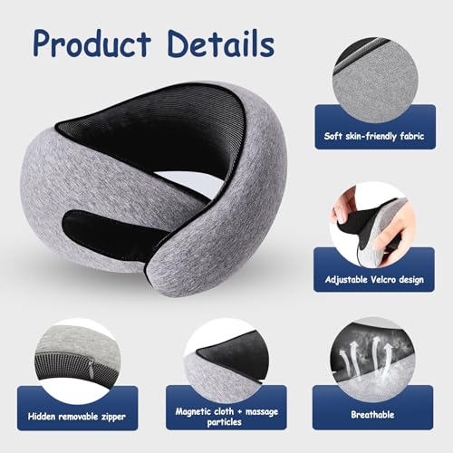 Almohada de espuma viscoelástica para cuello gris miniatura 6