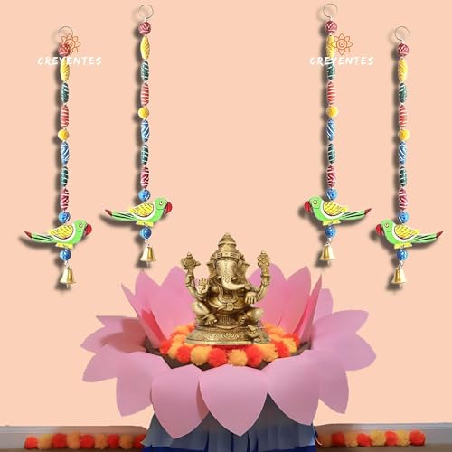 Image of CREYENTES Torans For Entrance Main Door For Stylish Decoration Hangings Home Thoranam Traditional Bandarba(Terracotta Parrot),92 Cm