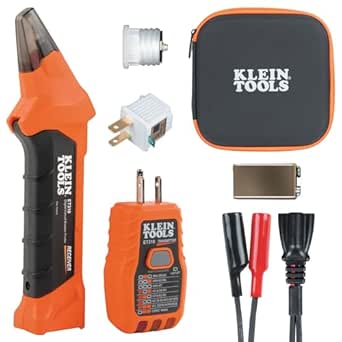 Klein Tools ET310KIT AC Circuit Breaker Finder Kit, Electric Tester, GFCI Tester, Leads, Adapters and Case