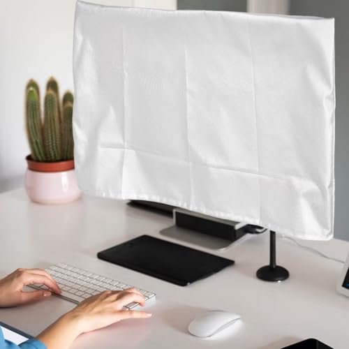Funda antipolvo para monitor de oficina de 20 a 22 pulgadas en color plateado 7