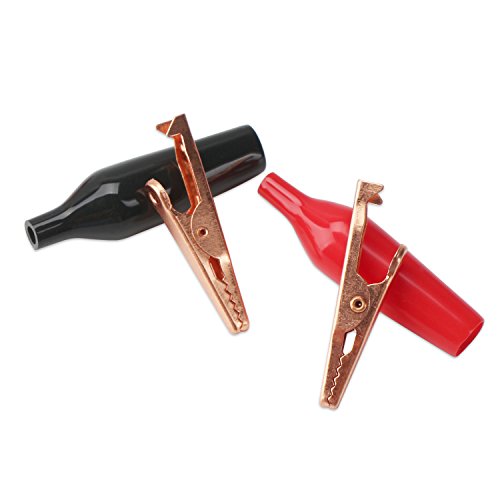 Image of DROK 10pcs Insulated Mini Alligator Clips Electrical Large - 1.77 inch /45mm 10A Pure Copper Alligator Clips for Multimeter