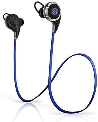 Bluetooth Earbud Headphones, SmartOmni Smart i8 In-Ear V4.1 Bluetooth Sports Headphones with Mic, APT-X Stereo CVC 6.0 Noise-Cancelling Headset for Apple and Android Devices-Blue & Black