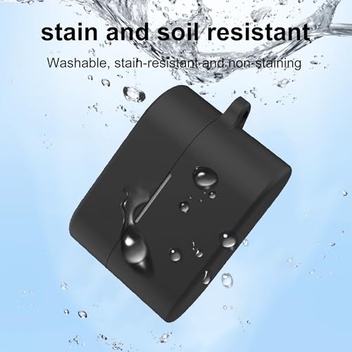 Image of Compatible with Sony WF-1000XM6 Case Cover,Shock-Proof,Premium Silicone with Silver Ring Buckle Cleaning Accessories-Black