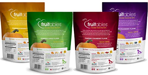 Fruitables Baked Dog Treats Variety 8 Pack - 2 Pumpkin & Apple - 2 Pumpkin & Banana - 2 Pumpkin & Blueberry - 2 Pumpkin & Cranberry - 7 Oz Each #TOP1