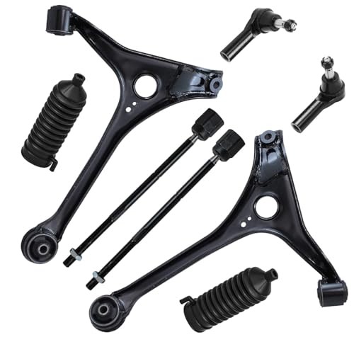 Image of Detroit Axle - Front 10pc Struts Kit for 98-05 Mercury Sable, 98-07 Ford Taurus, Tie Rods Boots & Bellows Control Arms Struts 1998 1999 2000 2001 2002 2003 2004 2005 2006 2007 Replacement Suspension