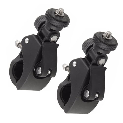 2 Pack Sports Camera Bike Mount Handlebar Clamp Clip Stand Base with 1/4 Screw Adapter for Gopro Hero DJI Osmo Insta360  - Detailed View