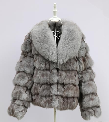 Women's Genuine Fox Fur Coat Thick Warm Fur Jacket Winter Outerwear2