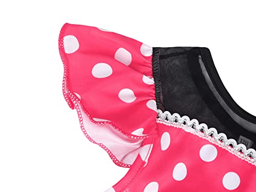 Wonderbabe Mini Mouse Two-Piece Swimsuit For Girls Holiday Beach Pool Party Outfits Kids Summer Bikini Suit 5-6T Rose Red #TOP3