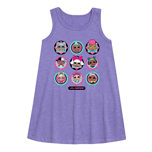 HYBRID APPAREL - LOL Surprise! Dolls - All Dolls Together - Toddler & Youth Girls A-line Dress - Size 3T Purple