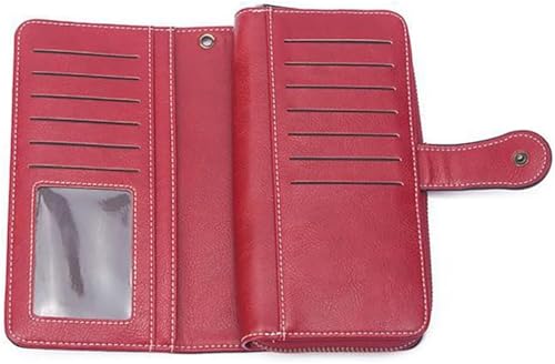 Civilizek/Beyonddraw Women's Fashion Zipper Wallet, Large Capacity Leather Clutch Purse (Orange)3