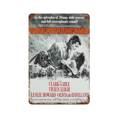 PDEWFCHX Póster de la película Lo que el viento se llevó para decoración de pared, póster de metal moderno, decoración de bar, 30 x 20 cm