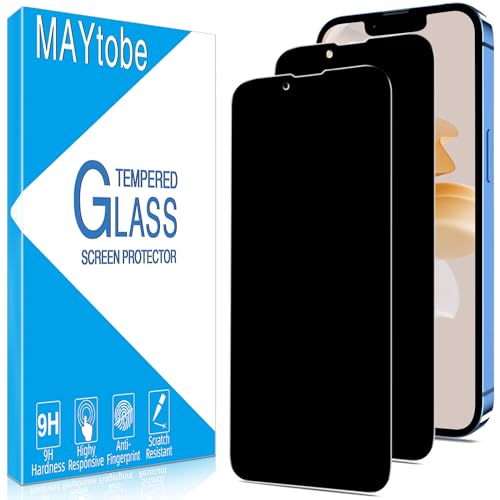 MAYtobe [2-Pack Privacy Screen Protector Designed for iPhone 14 Plus iPhone 13 Pro Max Tempered Glass No Bubbles Anti Scratch Easy to Install