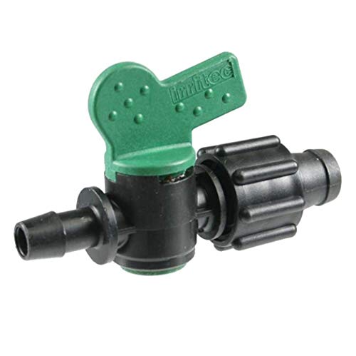 Sustainable Village Perma-Loc 5/8" Drip Tape x 8mm Barb Tubing Takeoff Adapter Valve (5 Pack) | Connect Drip Tape to Poly Tubing | Drip Irrigation