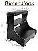 Kalolary Pedicure Foot Rest, Manicure Foot Rest with Wheels PU Leather Home Beauty Footrest Pedicure Foot Stool Stand for Home Salon Use(Black)