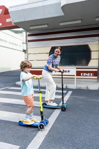 Image of Micro Kickboard | Maxi Foldable LED Kids Scooter for Ages 5-12 | Children up to 110 lbs | 3 Wheel Lean-to-Steer Design | Adjustable T Bar | Smooth Ride, Motion Activated PU LED Wheels | Swiss Design