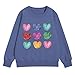 Girls Cute Sweatshirts Heart Print Oversized Teen Girls Graphic Sweat Shirts Valentine Tween Preppy Clothes Fall Winter Outfits Kids Pullover Sweater Long Sleeve Hoodies Navy Size 10-12 Years