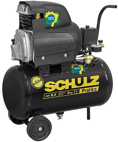 SCHULZ Compressor de Ar de Pistão 2,0 HP 25 Litros 8,6 Pés Pratik...