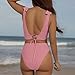 Pink Womens High Leg Triangle Two Piece Slit Basic Bodycon Swimsuits Sets for Women Flounce V Neck Match Modest Going Out Sets 2026 Clothes Fashion L