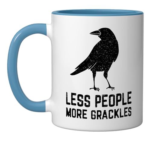 Taza de cerámica diseño Blackbird Grackle Blue/White 11oz miniatura 1