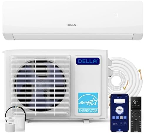 DELLA Serena 22 SEER2 18000 BTU Smart Wifi Mini Split Heat Pump W...